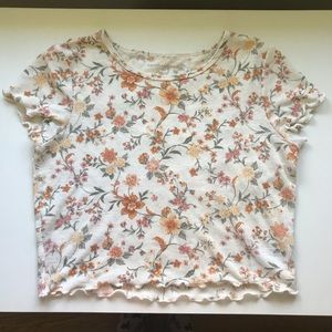 American Eagle Floral Cropped T-shirt